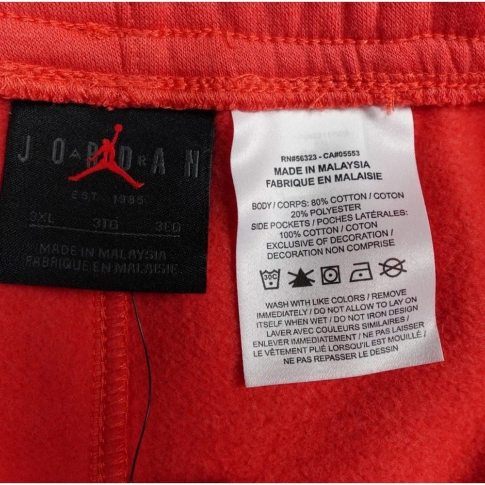 Jordan Flight Fleece Shorts Standard Fit Red FN4535-604 3XL - Picture 10 of 12